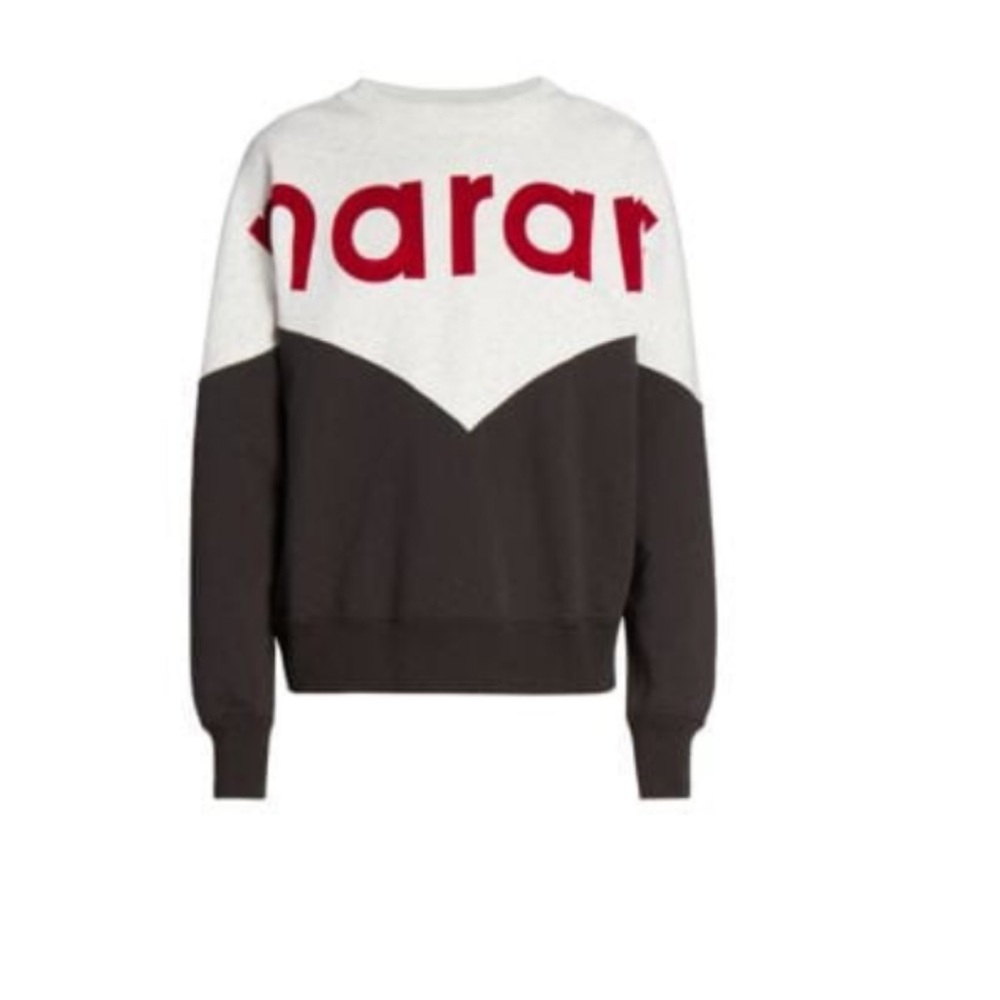 ISABEL MARANT ETOILE Houston Black & Red Houston Sweatshirt NWT Sz 38